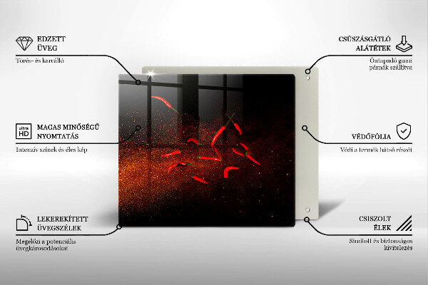 Induction hob cover Hot chili peppers