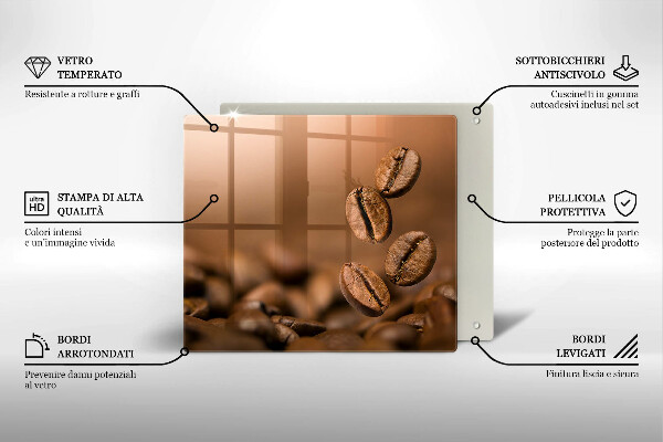 Induction hob cover Coffee beans