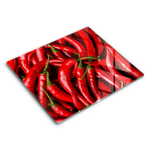 Glass kitchen board Hot chili peppers