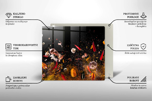 Glass kitchen board Hot spices