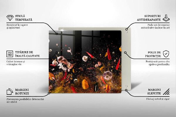 Glass kitchen board Hot spices