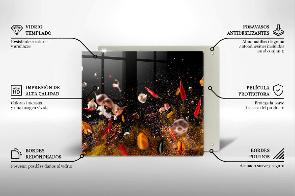 Glass kitchen board Hot spices