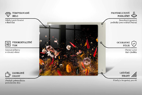 Glass kitchen board Hot spices