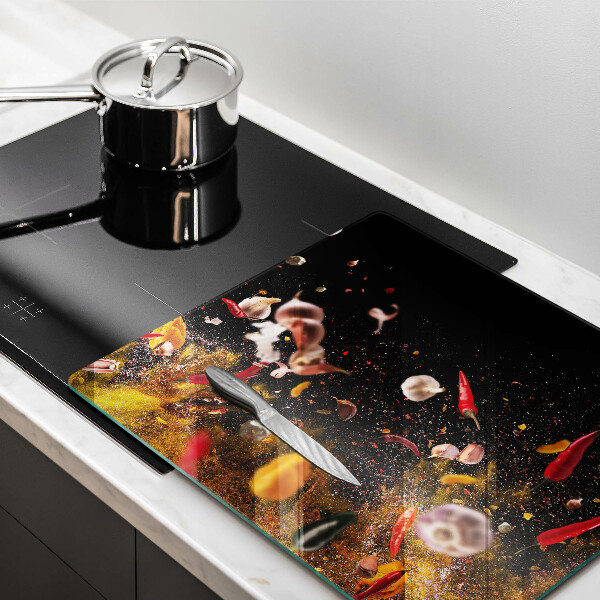 Glass kitchen board Hot spices