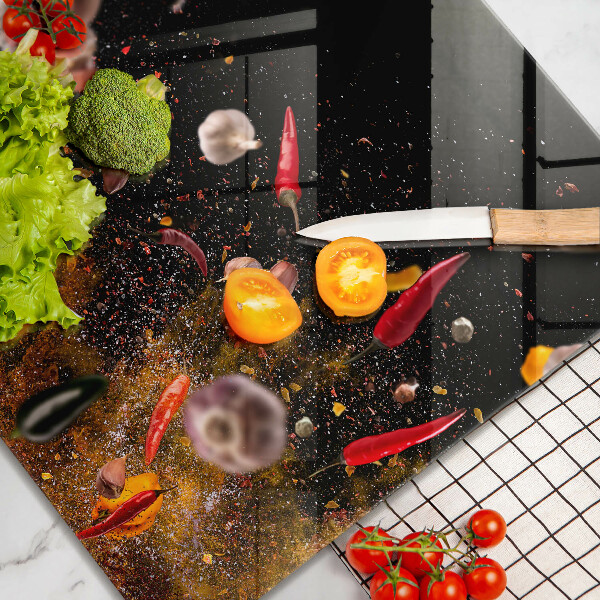 Glass kitchen board Hot spices