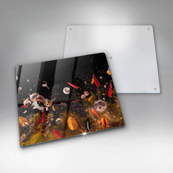 Glass kitchen board Hot spices