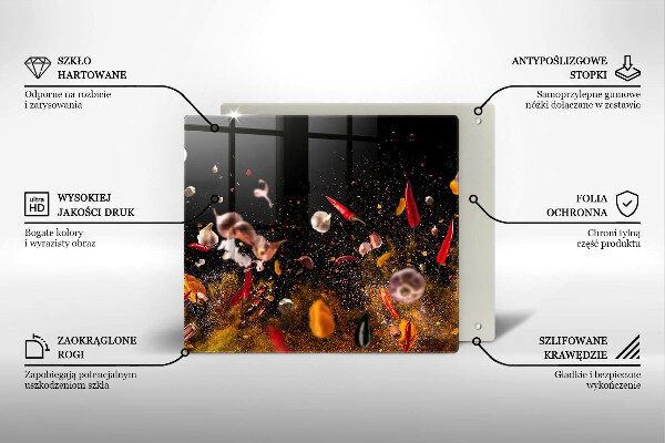 Glass kitchen board Hot spices