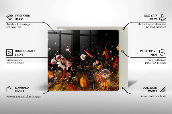 Glass kitchen board Hot spices