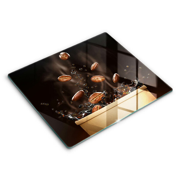 Glass kitchen board Hot coffee beans