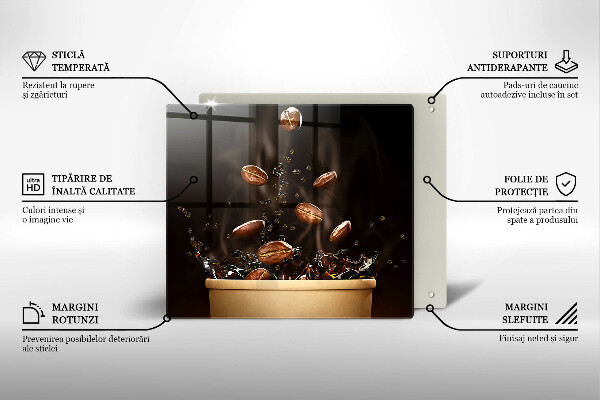 Glass kitchen board Hot coffee beans