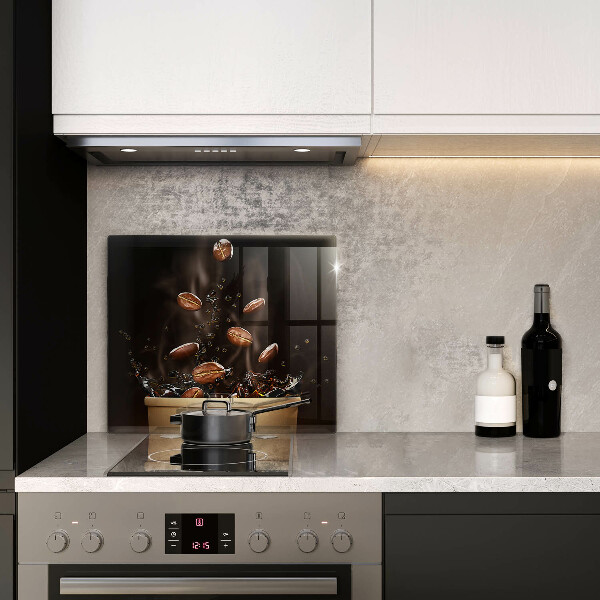 Glass kitchen board Hot coffee beans