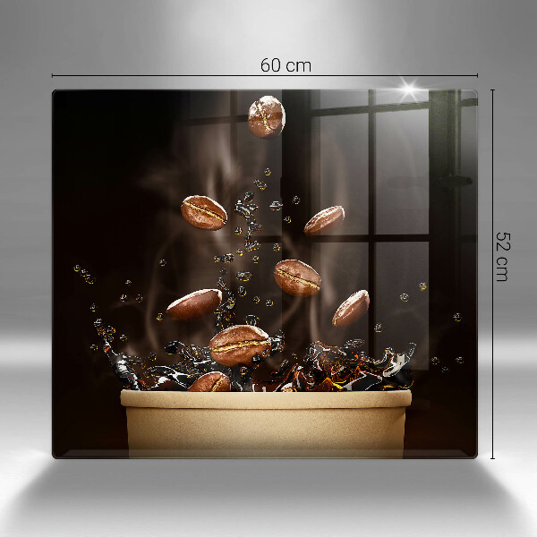 Glass kitchen board Hot coffee beans