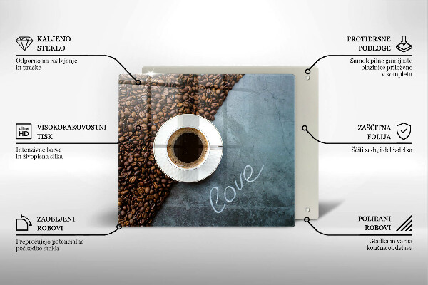 Kitchen worktop saver Coffee beans and cup