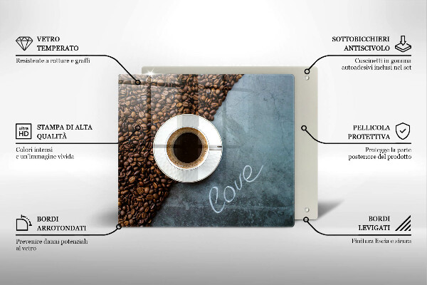 Kitchen worktop saver Coffee beans and cup