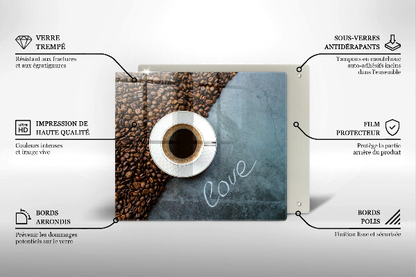 Kitchen worktop saver Coffee beans and cup