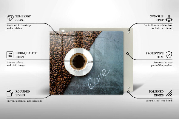 Kitchen worktop saver Coffee beans and cup