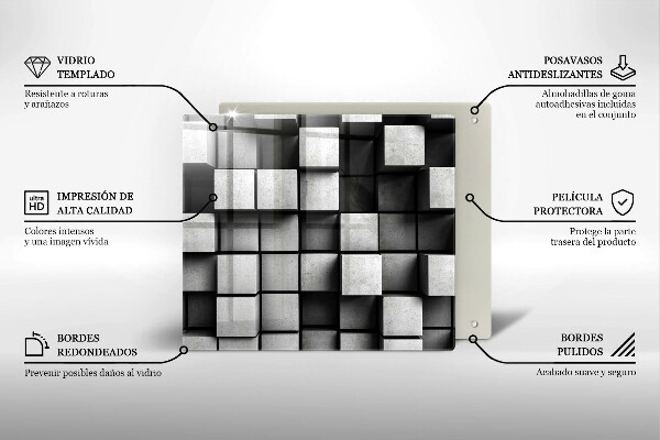 Kitchen worktop saver 3D square abstraction