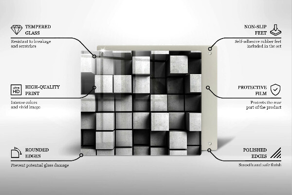 Kitchen worktop saver 3D square abstraction