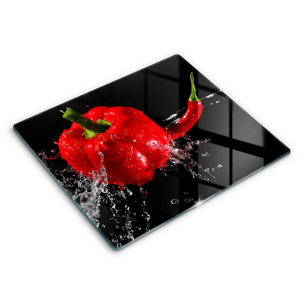 Kitchen worktop saver Red peppers in water