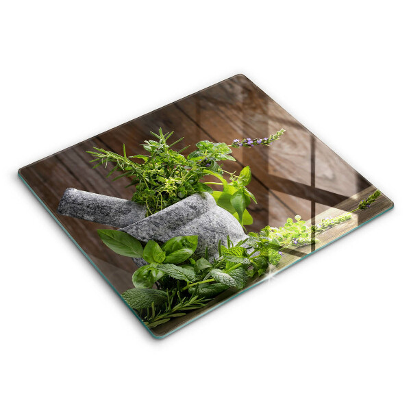 Kitchen worktop saver Herbs plants and wood