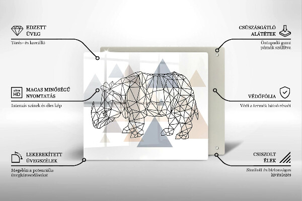 Worktop heat protector Line-art rhino
