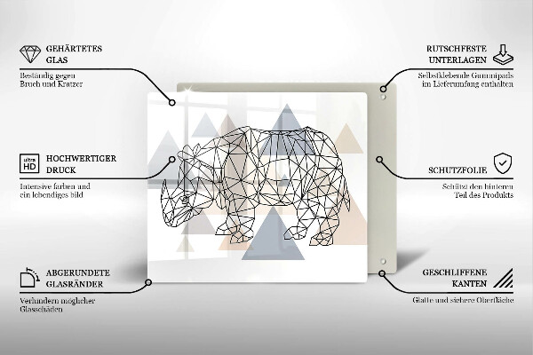 Worktop heat protector Line-art rhino