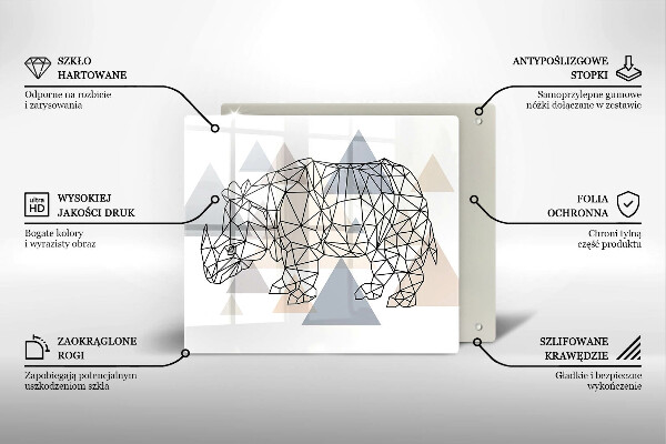 Worktop heat protector Line-art rhino