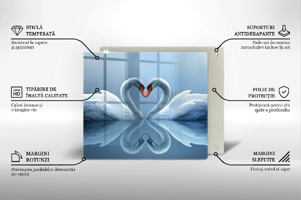 Kitchen worktop saver Two swans heart