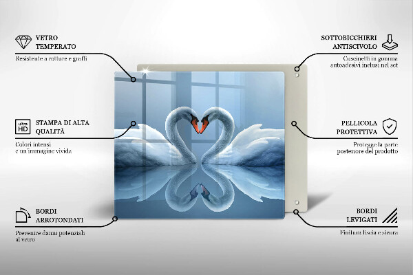 Kitchen worktop saver Two swans heart