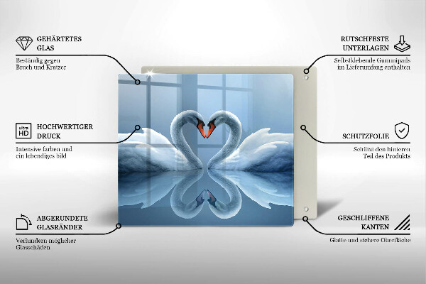 Kitchen worktop saver Two swans heart