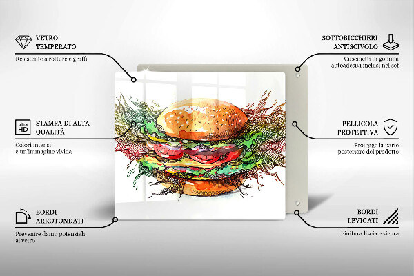 Kitchen worktop saver Drawing hamburger