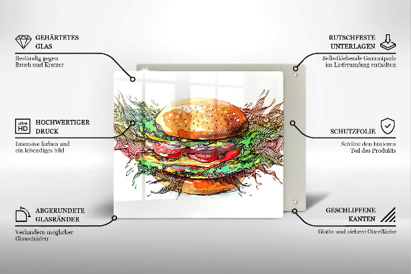 Kitchen worktop saver Drawing hamburger