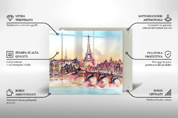 Kitchen worktop saver Paris landscape Eiffel Tower