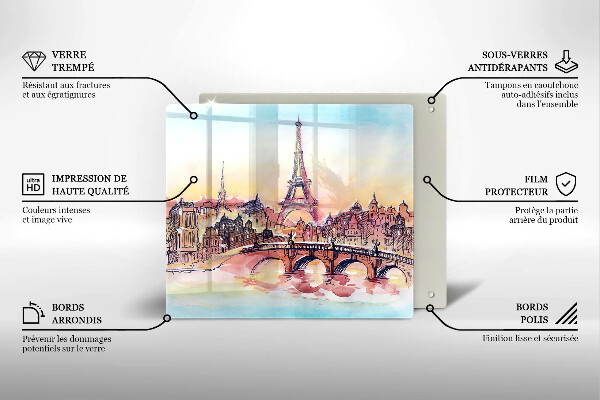 Kitchen worktop saver Paris landscape Eiffel Tower
