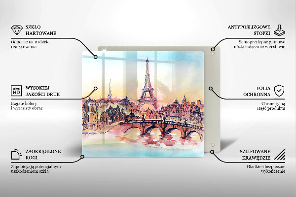 Kitchen worktop saver Paris landscape Eiffel Tower