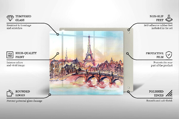 Kitchen worktop saver Paris landscape Eiffel Tower