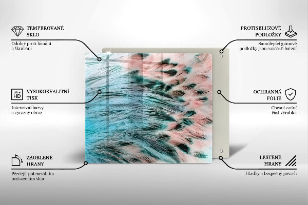 Worktop saver Boho bird feathers