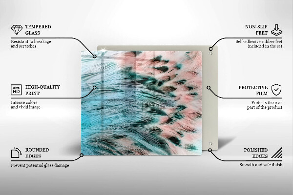 Worktop saver Boho bird feathers