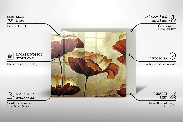 Kitchen worktop saver Painted boho flowers