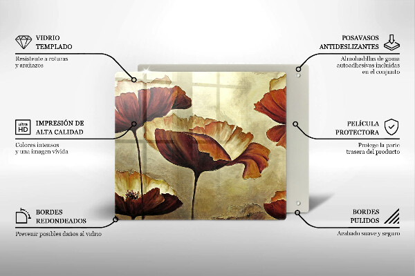 Kitchen worktop saver Painted boho flowers