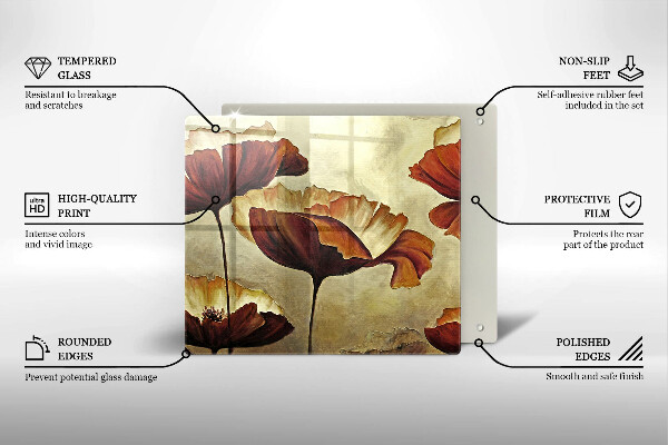 Kitchen worktop saver Painted boho flowers