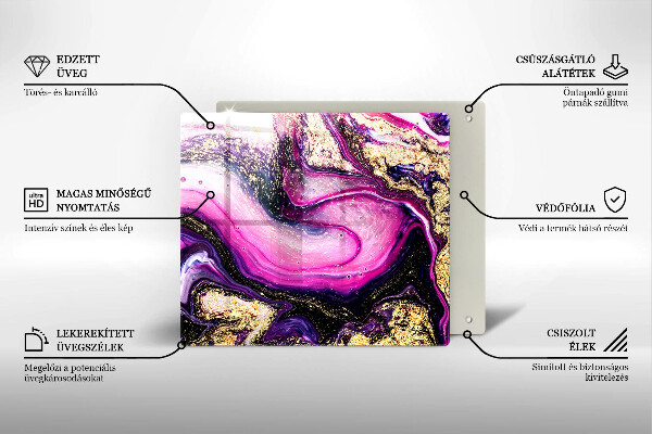 Kitchen worktop cover Abstraction design gold