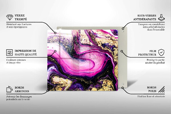 Kitchen worktop cover Abstraction design gold