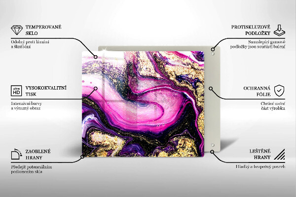 Kitchen worktop cover Abstraction design gold