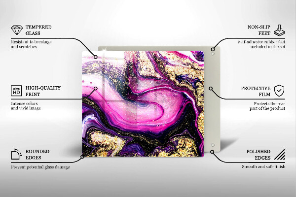 Kitchen worktop cover Abstraction design gold