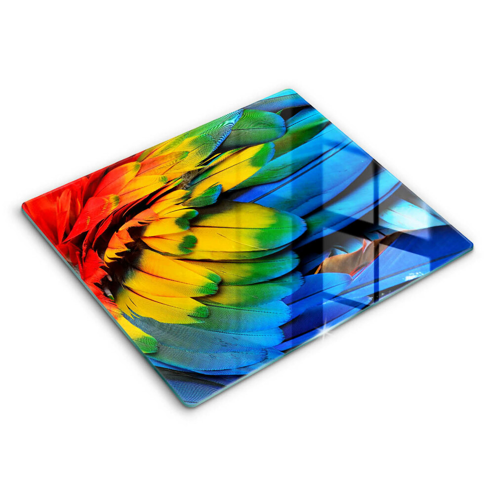 Induction hob cover Colorful parrots