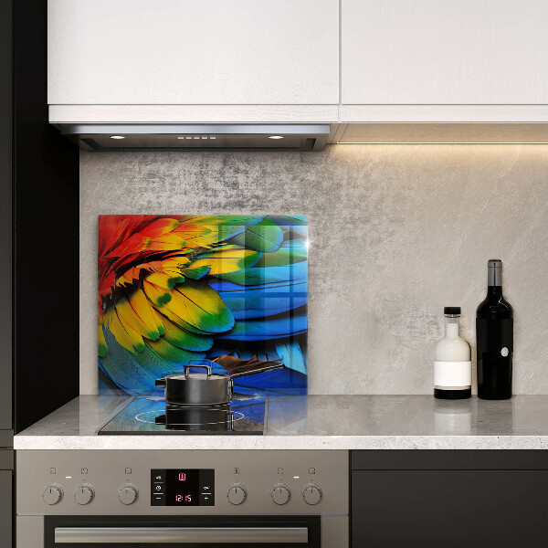Induction hob cover Colorful parrots