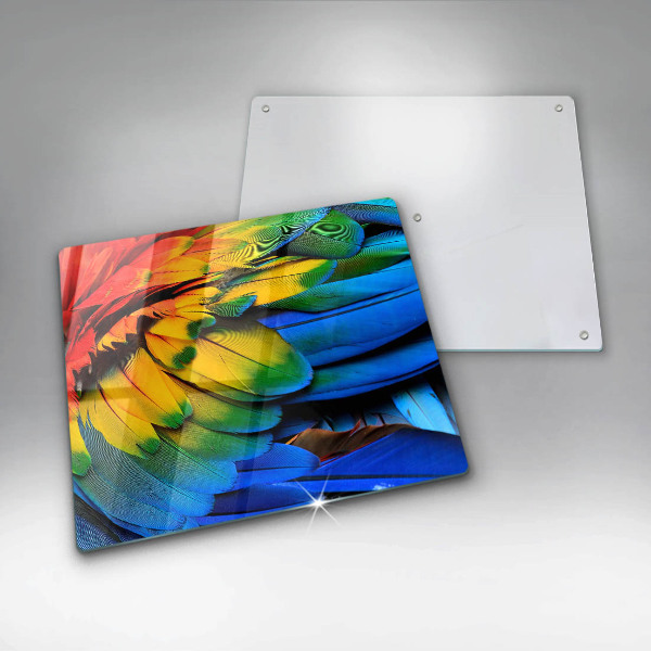 Induction hob cover Colorful parrots