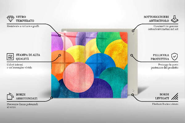 Induction hob cover Colorful wheels