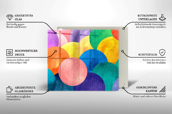 Induction hob cover Colorful wheels